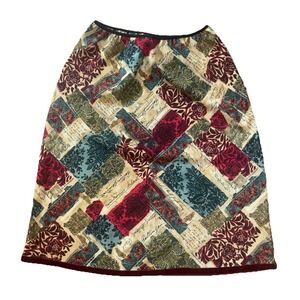 Women's Skirt Sz Med Knee Length Dark Floral Fairy European Spring Easter Classy